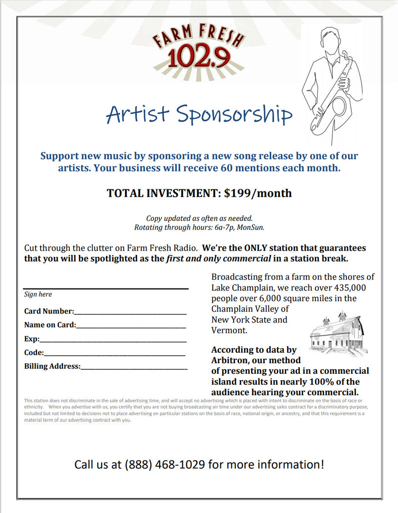 Artist Sponsorship