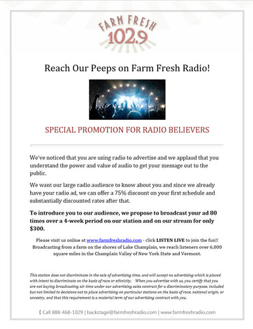Reach Our Peeps on Farm Fresh Radio!