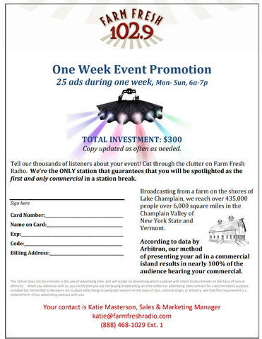 One Week Event Promotion