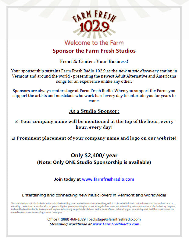 Sponsor The Farm Fresh Studios